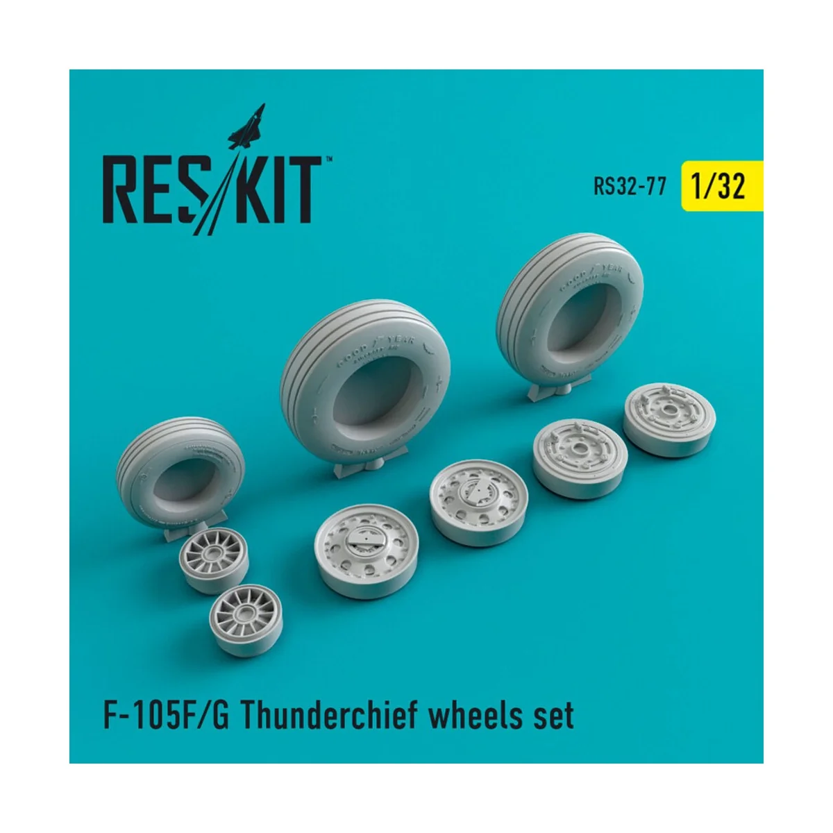 F-105 (F, G) Thunderchief wheels set, 1/32 - ResKit Models RS32-0077