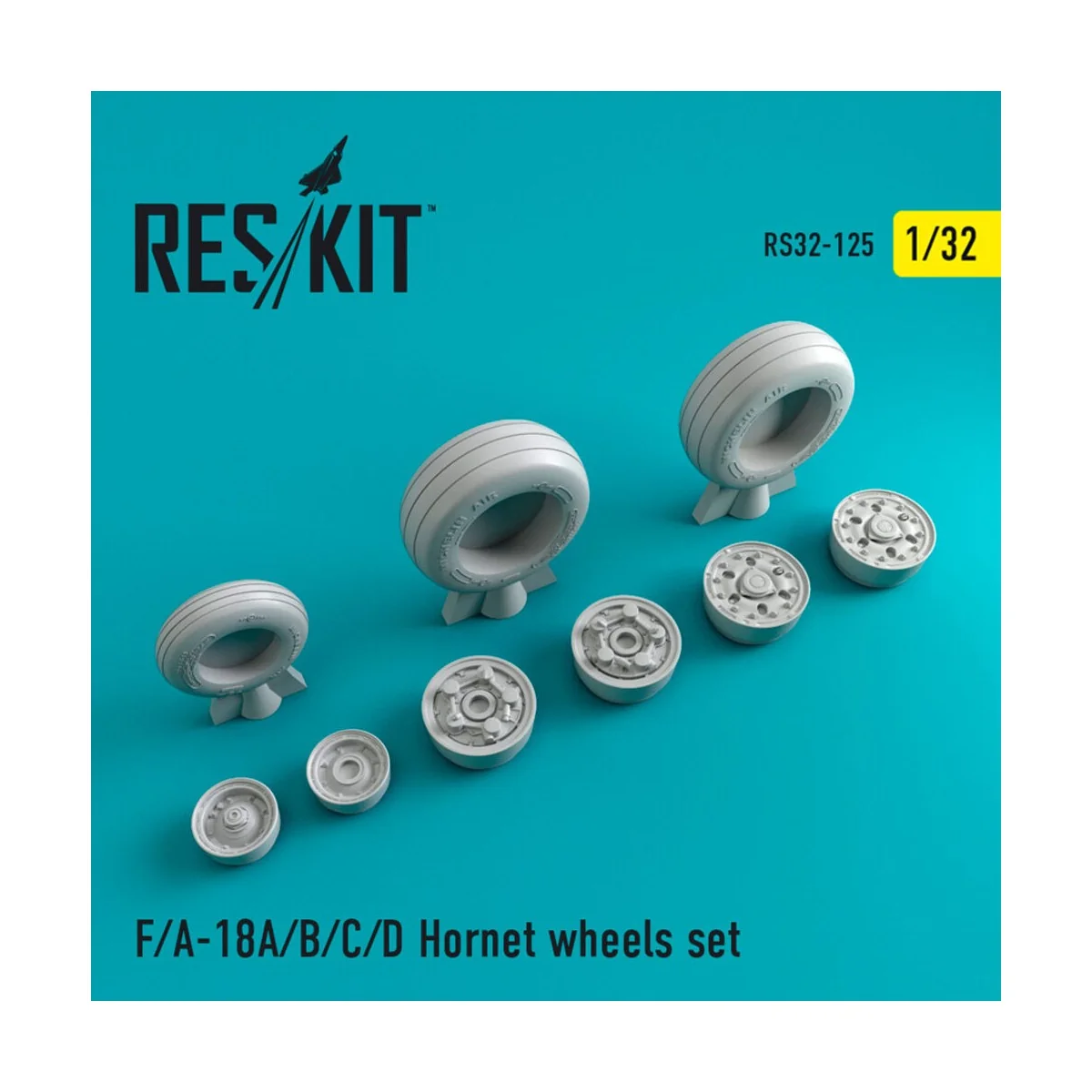 F/A-18 Hornet wheels set, 1/32 - ResKit Models RS32-0125