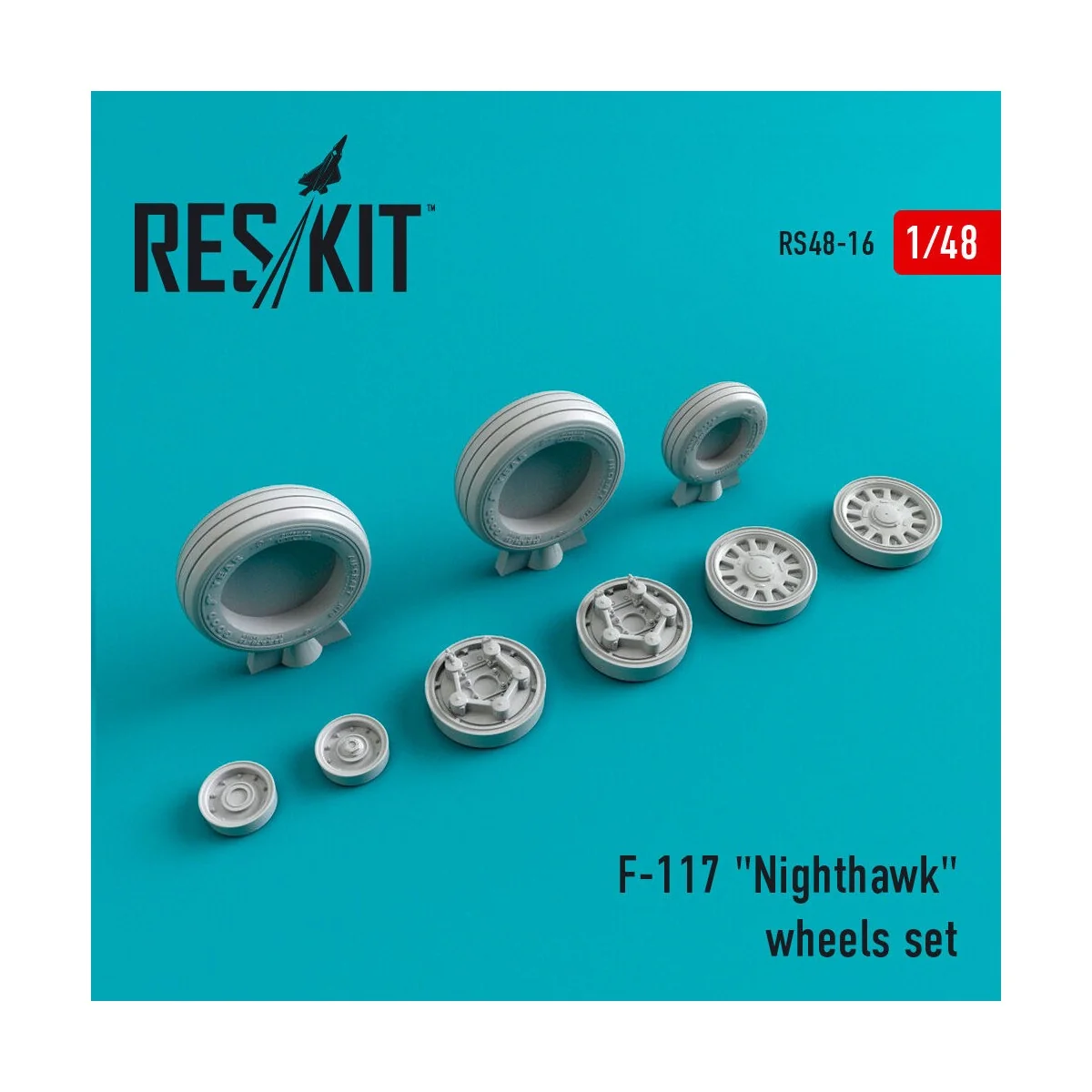 F-117 Nighthawk (weighted) wheels set, 1/48 - ResKit Models RS48-0016