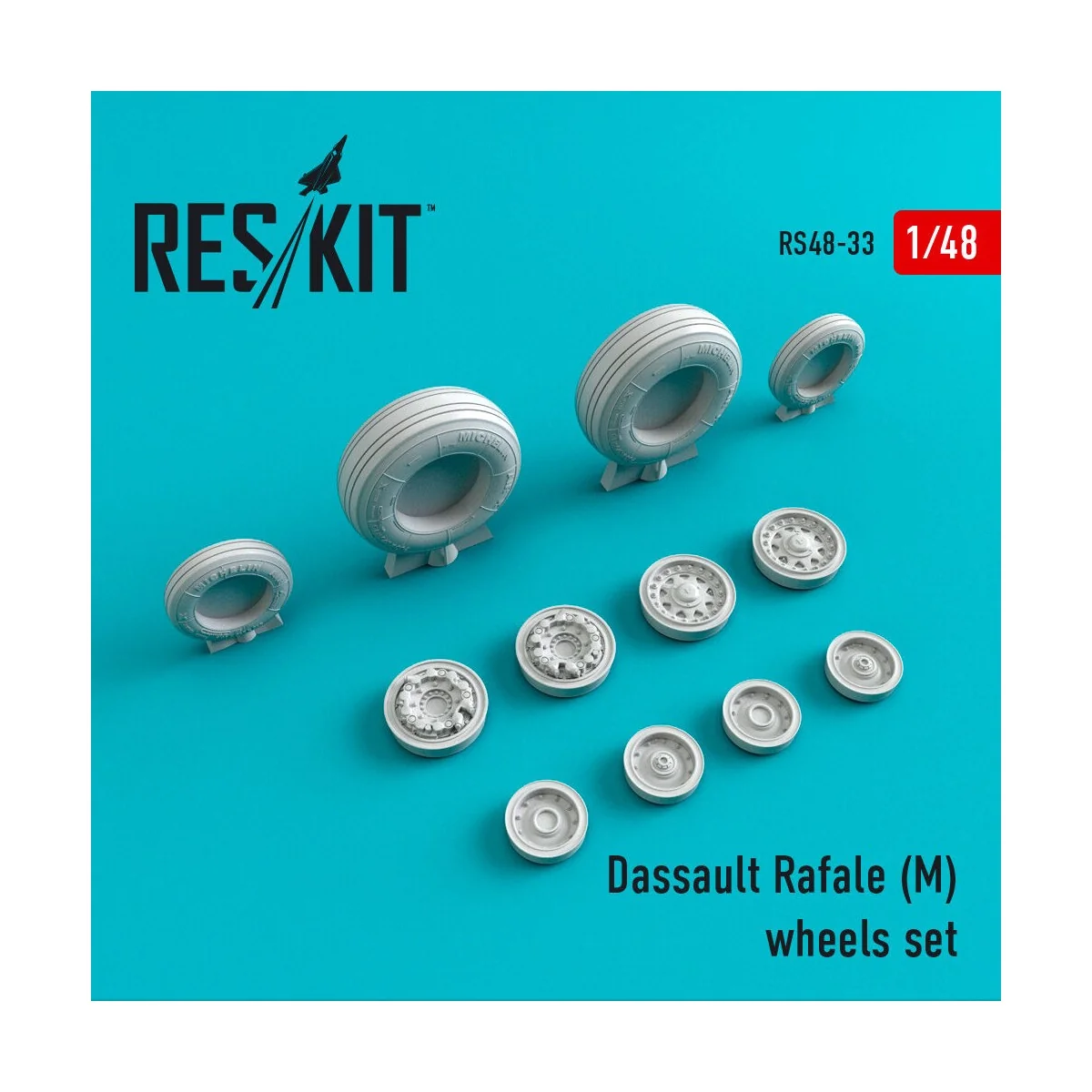 Rafale M (weighted) wheels set, 1/48 - ResKit Models RS48-0033