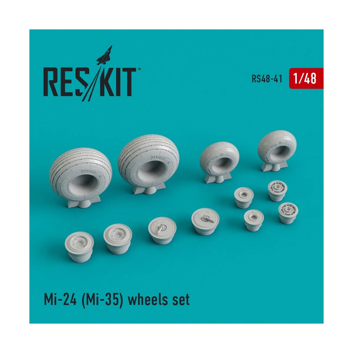 Mi-24/Mi-35 wheels set, 1/48 - ResKit Models RS48-0041