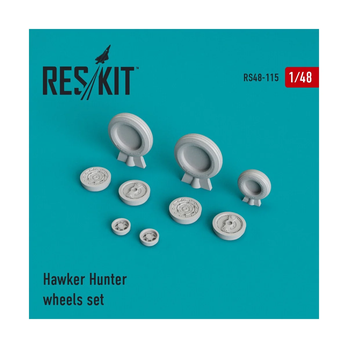 Hawker Hunter wheels set, 1/48 - ResKit Models RS48-0115