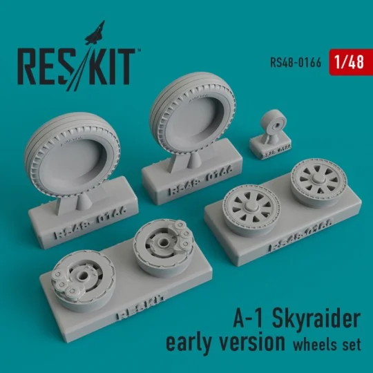 A-1 Skyraider (early version) wheels set, 1/48 - ResKit Models RS48...