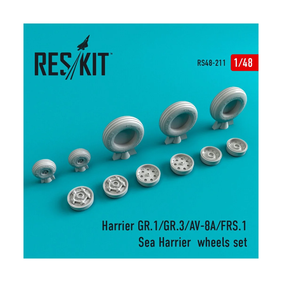 Harrier GR.1/GR.3/AV-8A/FRS.1/Sea Harrier wheels set, 1/48 - ResKit...