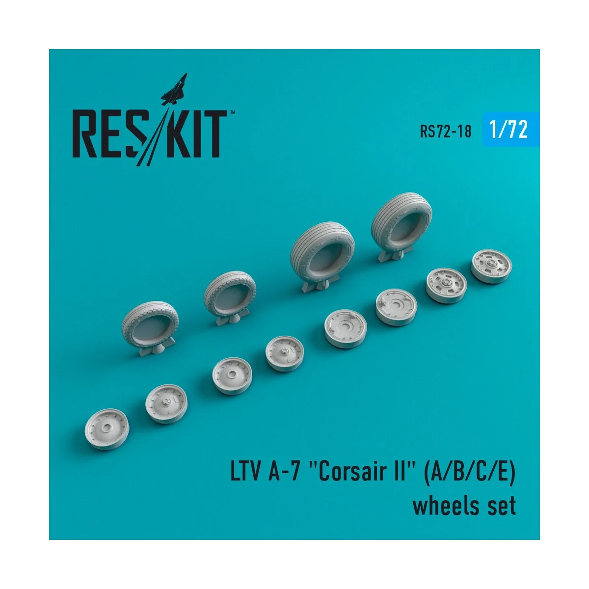 A-7 (A, B, C, E) Corsair II wheels set, 1/72 - ResKit Models RS72-0018