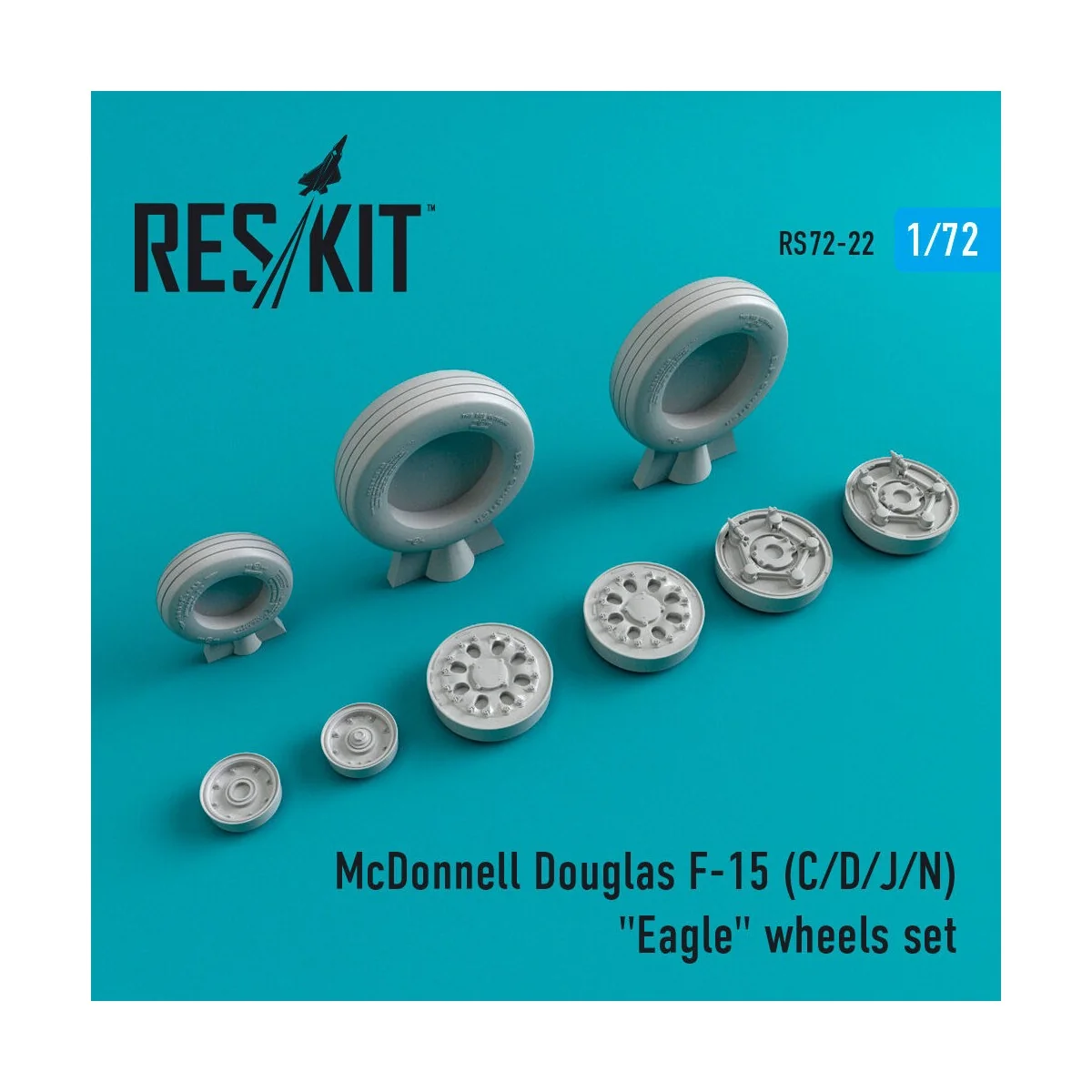 F-15 (C, D, J, N) Eagle wheels set, 1/72 - ResKit Models RS72-0022