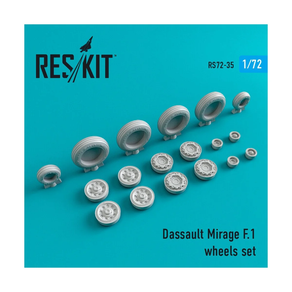 Mirage F.1 wheels set, 1/72 - ResKit Models RS72-0035