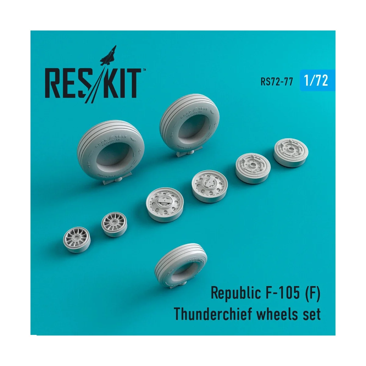 F-105F Thunderchief wheels set, 1/72 - ResKit Models RS72-0077