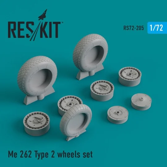 Me.262 type 2 wheels set, 1/72 - ResKit Models RS72-0205