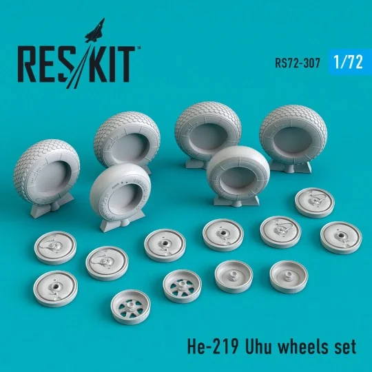 He-219 Uhu wheels set, 1/72 - ResKit Models RS72-0307