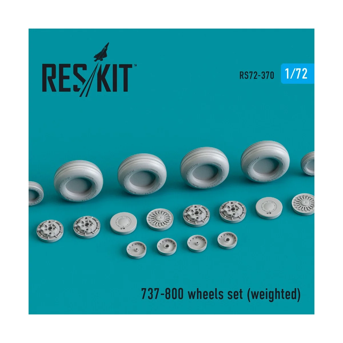 737-800 wheels set (weighted), 1/72 - ResKit Models RS72-0370
