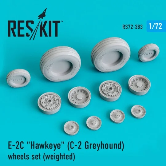 E-2C Hawkeye (C-2 Greyhound) wheels set (weighted), 1/72 - ResKit M...