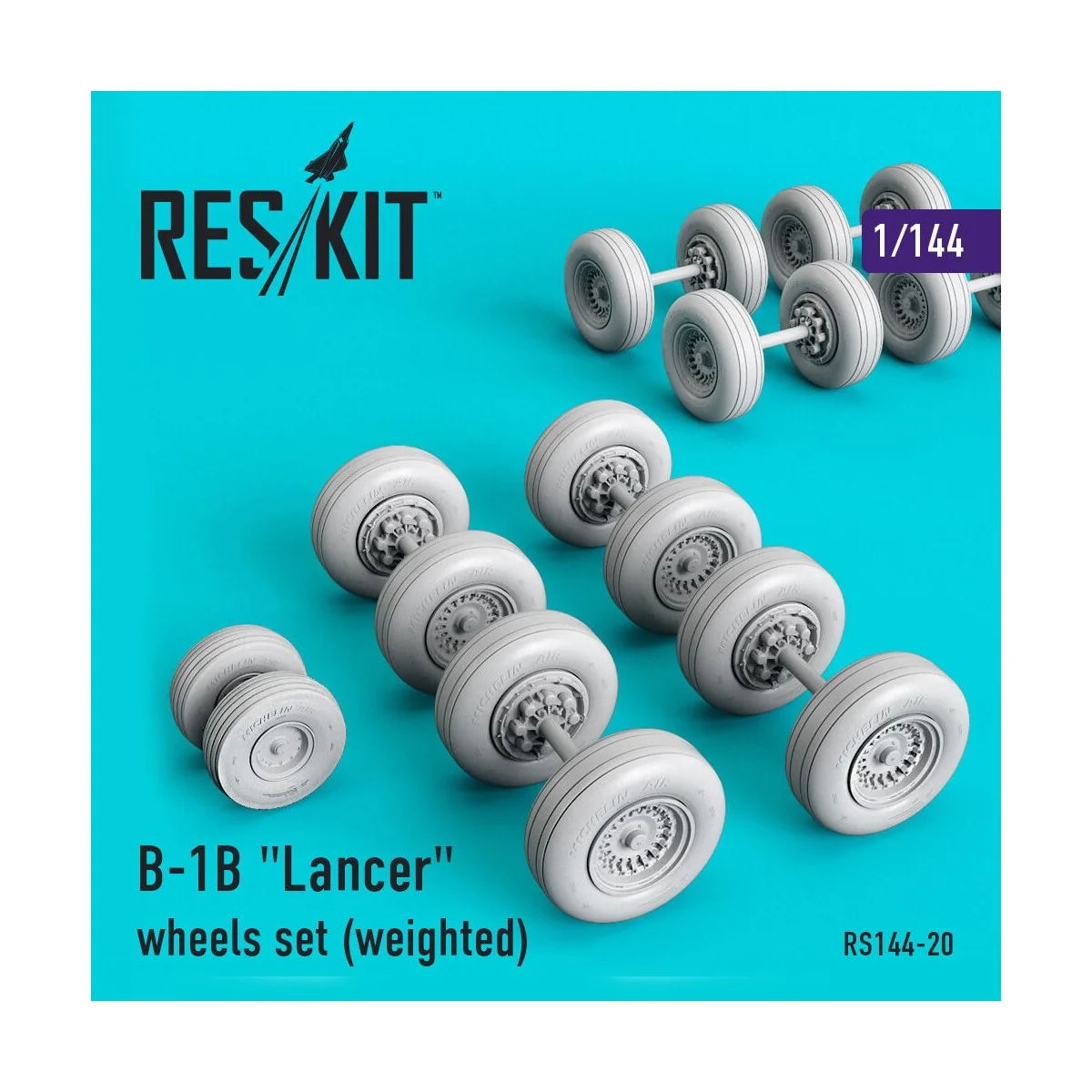 B-1B Lancer wheels set (weighted), 1/144 - ResKit Models RS144-0020