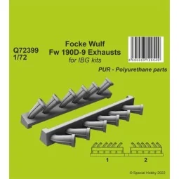 Focke Wulf Fw 190D-9 Exhausts / for 1/72 IBG kits, 1/72 - CMK 129-Q... 2