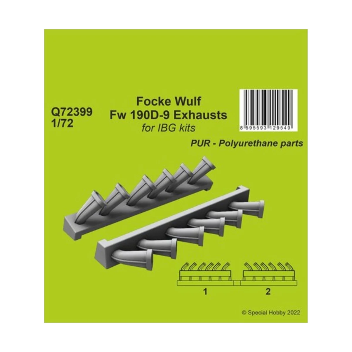 Focke Wulf Fw 190D-9 Exhausts / for 1/72 IBG kits, 1/72 - CMK 129-Q...