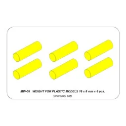 Weight for plastic models 16 x 8 mm x 6 pcs. - Aber Models MW-08