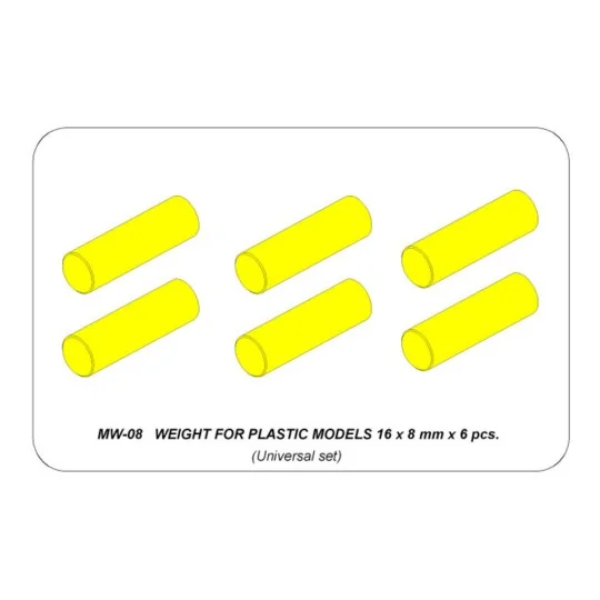 Weight for plastic models 16 x 8 mm x 6 pcs. - Aber Models MW-08