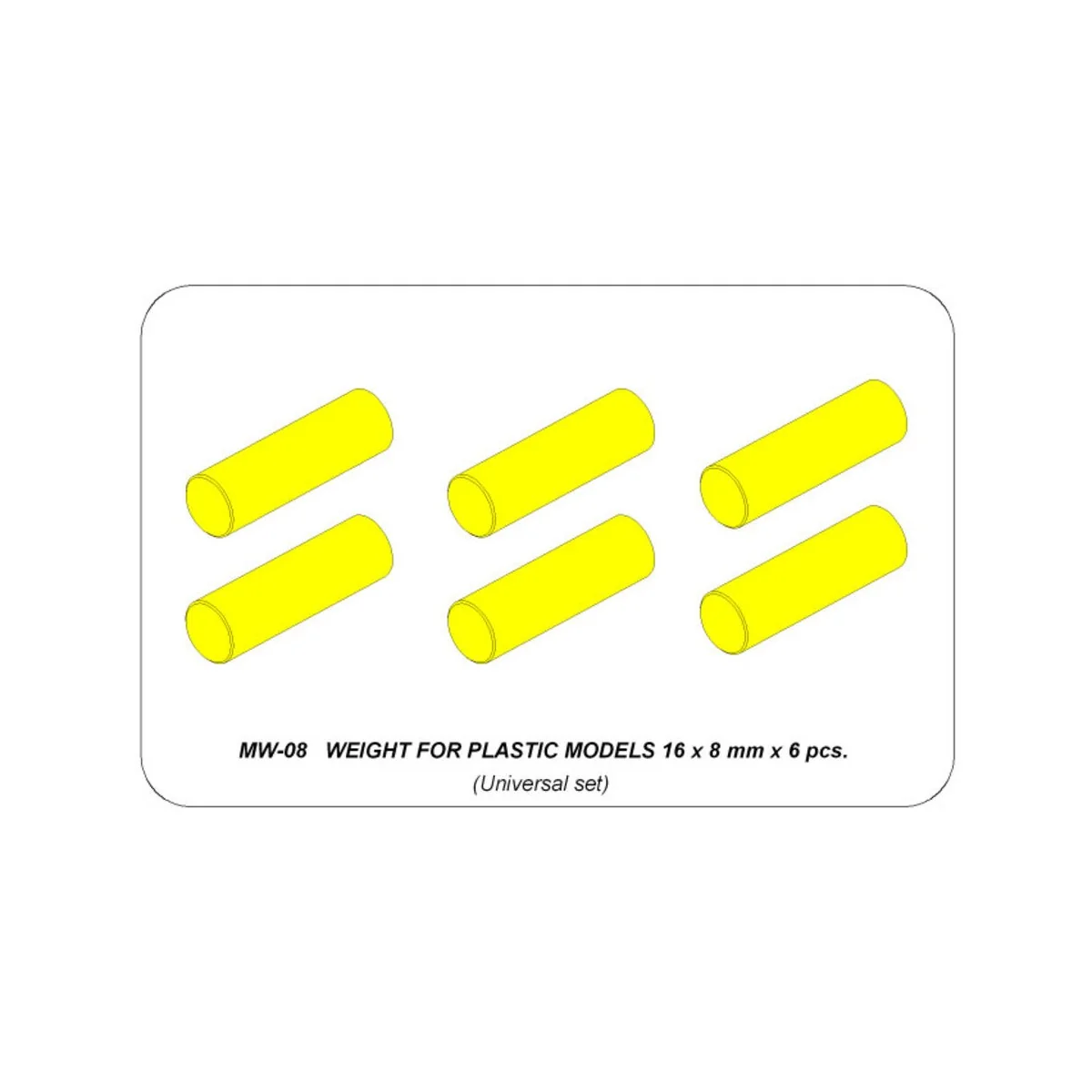 Weight for plastic models 16 x 8 mm x 6 pcs. - Aber Models MW-08