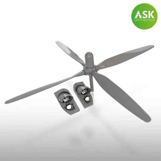 B-29 propeller set of 4 pc. and exhausts for Revell / Monogram, 1/4... B-29 propeller set of 4 pc. and exhausts for Revell / Monogram, 1/4...