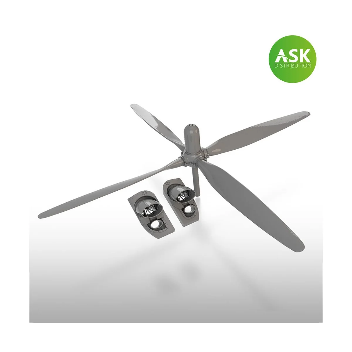 B-29 propeller set of 4 pc. and exhausts for Revell / Monogram, 1/4... B-29 propeller set of 4 pc. and exhausts for Revell / Monogram, 1/4...