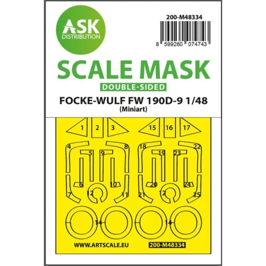 Fw 190D double-sided express fit mask for Miniart, 1/48 - Art Scale... Fw 190D double-sided express fit mask for Miniart, 1/48 - Art Scale...