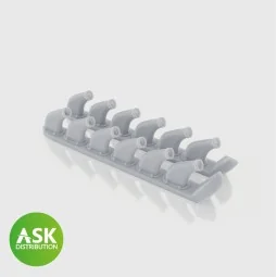 P-51D Mustang - exhausts, 1 pair for Eduard, 1/48 - Art Scale Kit 2...