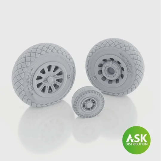 P-51D Mustang - wheels for Eduard, 1/48 - Art Scale Kit 200-A48088 P-51D Mustang - wheels for Eduard, 1/48 - Art Scale Kit 200-A48088