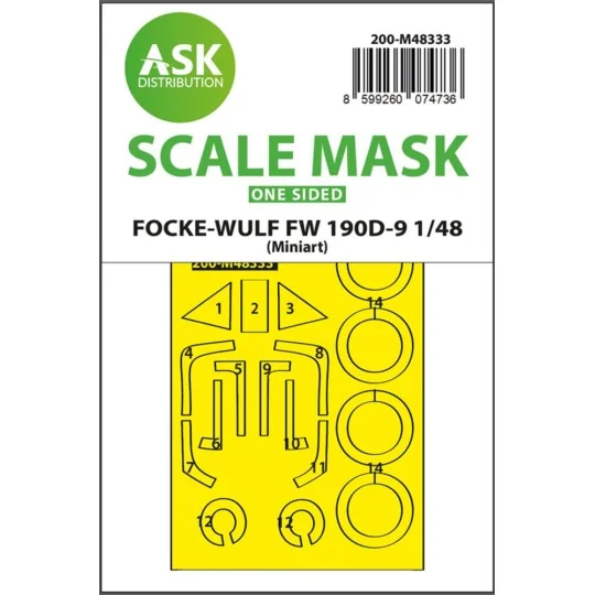 Fw 190D one-sided express fit mask for Miniart, 1/48 - Art Scale Ki... Fw 190D one-sided express fit mask for Miniart, 1/48 - Art Scale Ki...