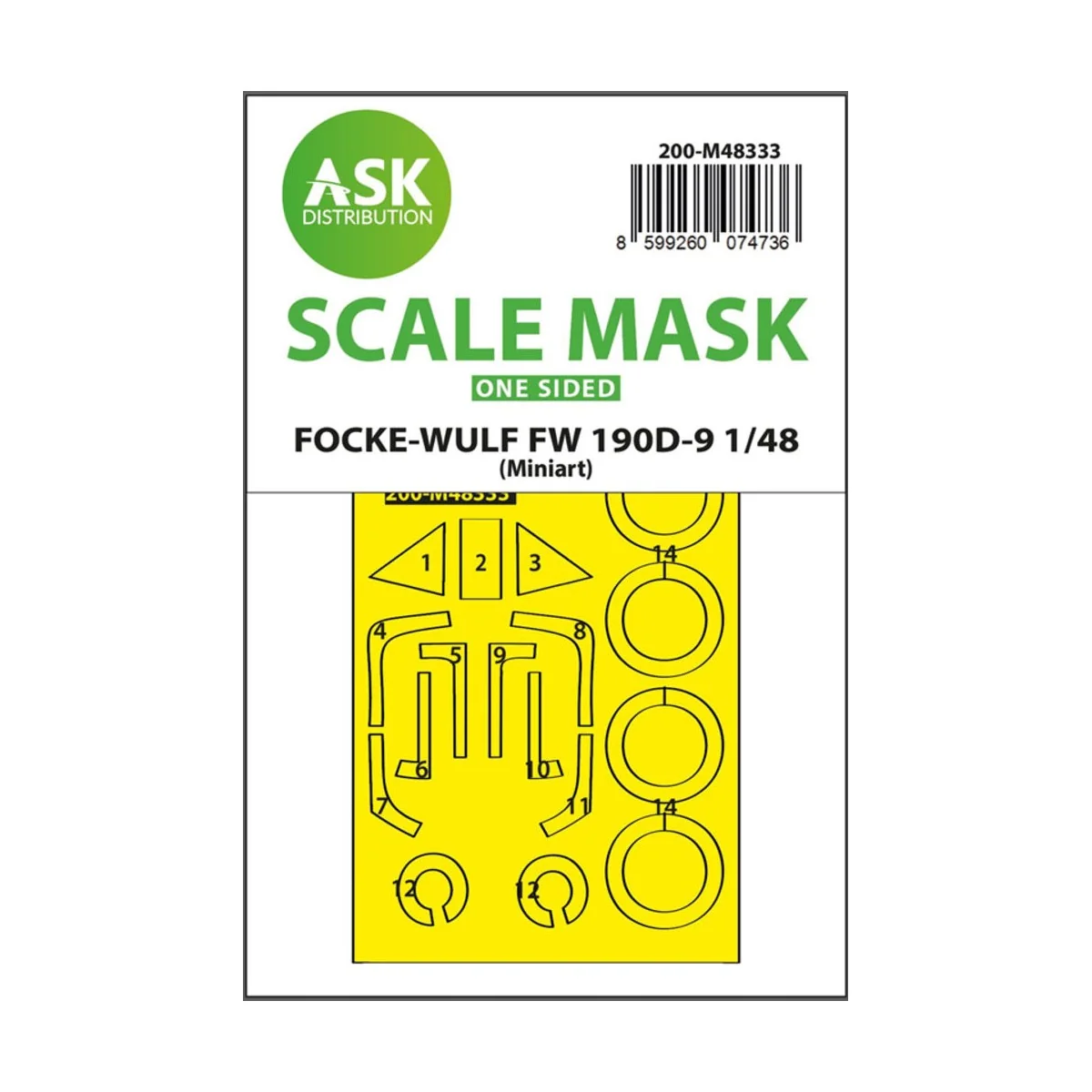 Fw 190D one-sided express fit mask for Miniart, 1/48 - Art Scale Ki... Fw 190D one-sided express fit mask for Miniart, 1/48 - Art Scale Ki...