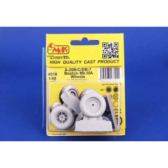 A-20B/C/DB-7 Boston Mk.III Wheels for HK Models, 1/48 - CMK 129-4518 A-20B/C/DB-7 Boston Mk.III Wheels for HK Models, 1/48 - CMK 129-4518