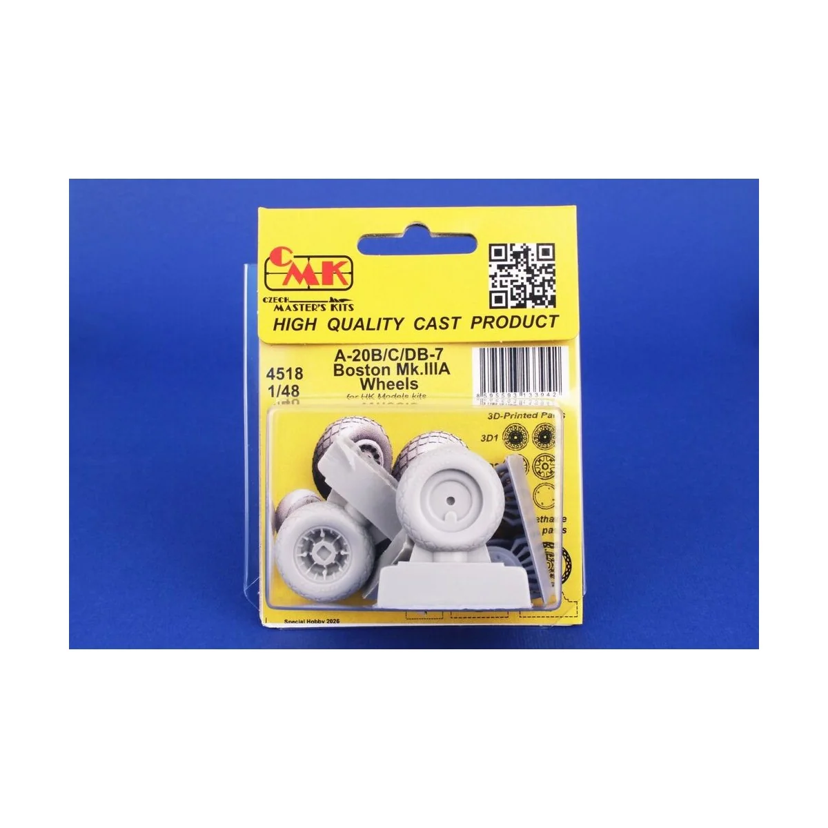 A-20B/C/DB-7 Boston Mk.III Wheels for HK Models, 1/48 - CMK 129-4518 A-20B/C/DB-7 Boston Mk.III Wheels for HK Models, 1/48 - CMK 129-4518