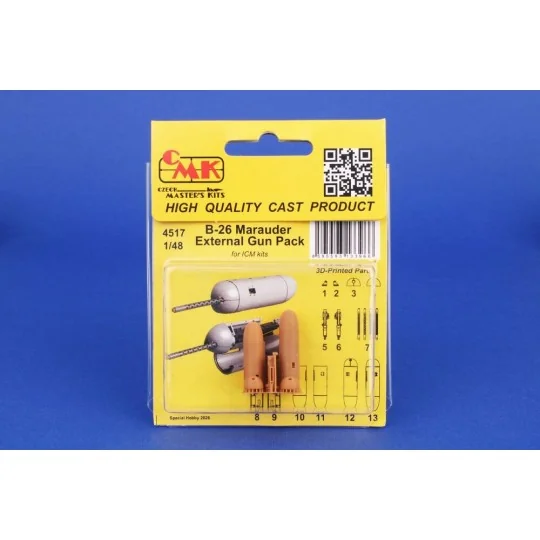 B-26 Marauder External Gun Pack for ICM, 1/48 - CMK 129-4517 B-26 Marauder External Gun Pack for ICM, 1/48 - CMK 129-4517
