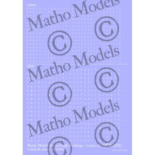 Chalk Markings - Letters (UPPERCASE) - 1.5mm & 2mm - Matho Models 8... Chalk Markings - Letters (UPPERCASE) - 1.5mm & 2mm - Matho Models 8...