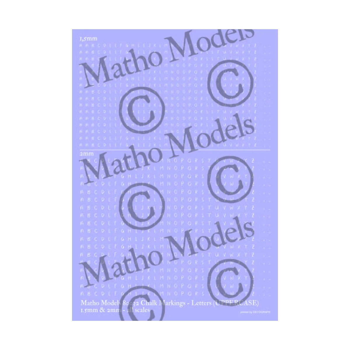 Chalk Markings - Letters (UPPERCASE) - 1.5mm & 2mm - Matho Models 8... Chalk Markings - Letters (UPPERCASE) - 1.5mm & 2mm - Matho Models 8...