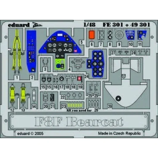 F8F Bearcat, 1/48 - Eduard Accessories FE301 F8F Bearcat, 1/48 - Eduard Accessories FE301
