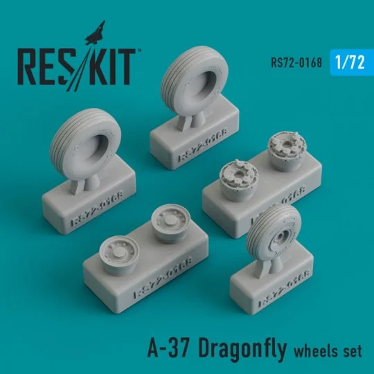 A-37 Dragonfly wheels set, 1/72 - ResKit Models RS72-0168 A-37 Dragonfly wheels set, 1/72 - ResKit Models RS72-0168