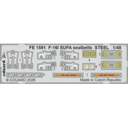 F-16I SUFA seatbelts STEEL (Kinetic Gold edition kit) for Kinetic, ...