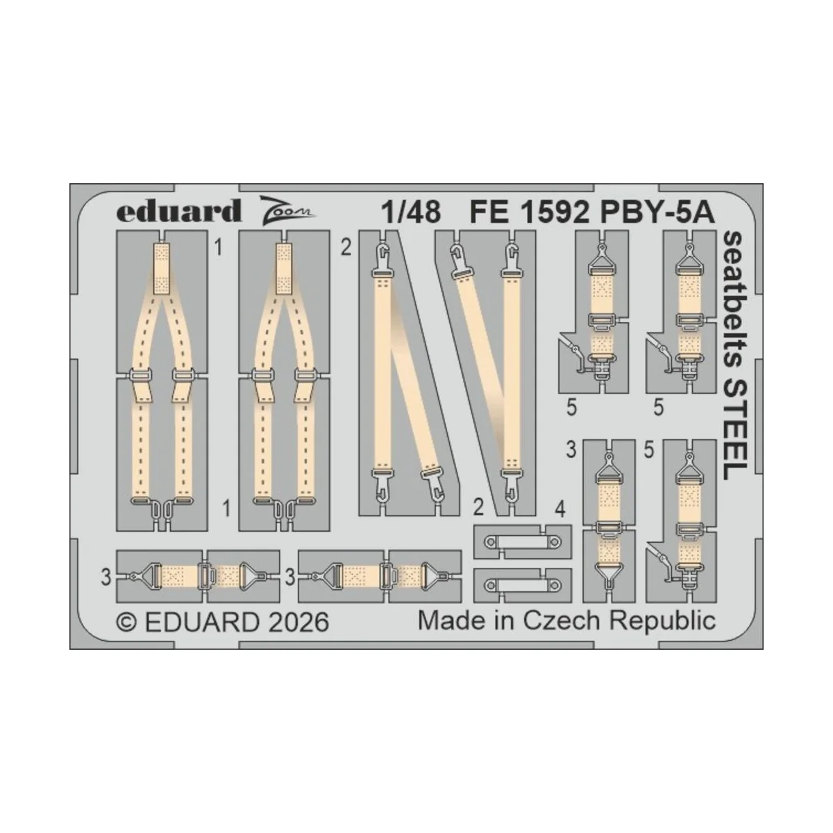 PBY-5A seatbelts STEEL for Eduard / Revell, 1/48 - Eduard Accessori...