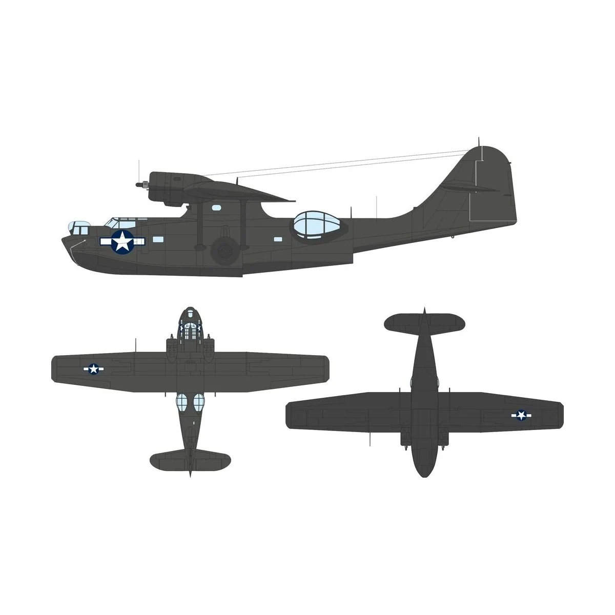 PBY-5A US national insignia (stars & bars) for Eduard / Revell, 1/4... PBY-5A US national insignia (stars & bars) for Eduard / Revell, 1/4...