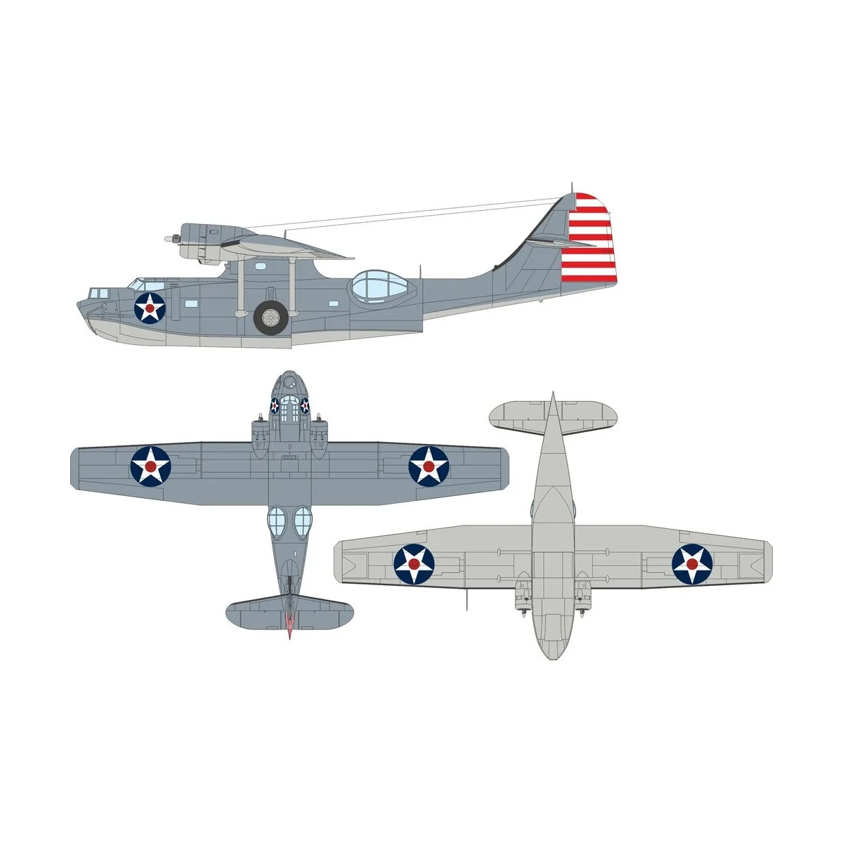 PBY-5A US national insignia (stars w/ red center) for Eduard / Reve... PBY-5A US national insignia (stars w/ red center) for Eduard / Reve...