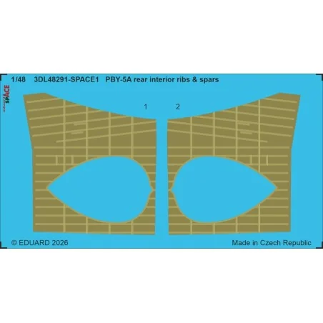 PBY-5A rear interior ribs & spars SPACE for ICM, 1/48 - Eduard Acce...