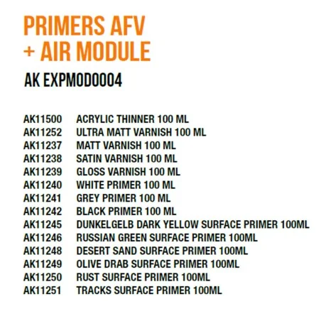 Primers afv + air Module - AK Interactive AK EXPMOD0004