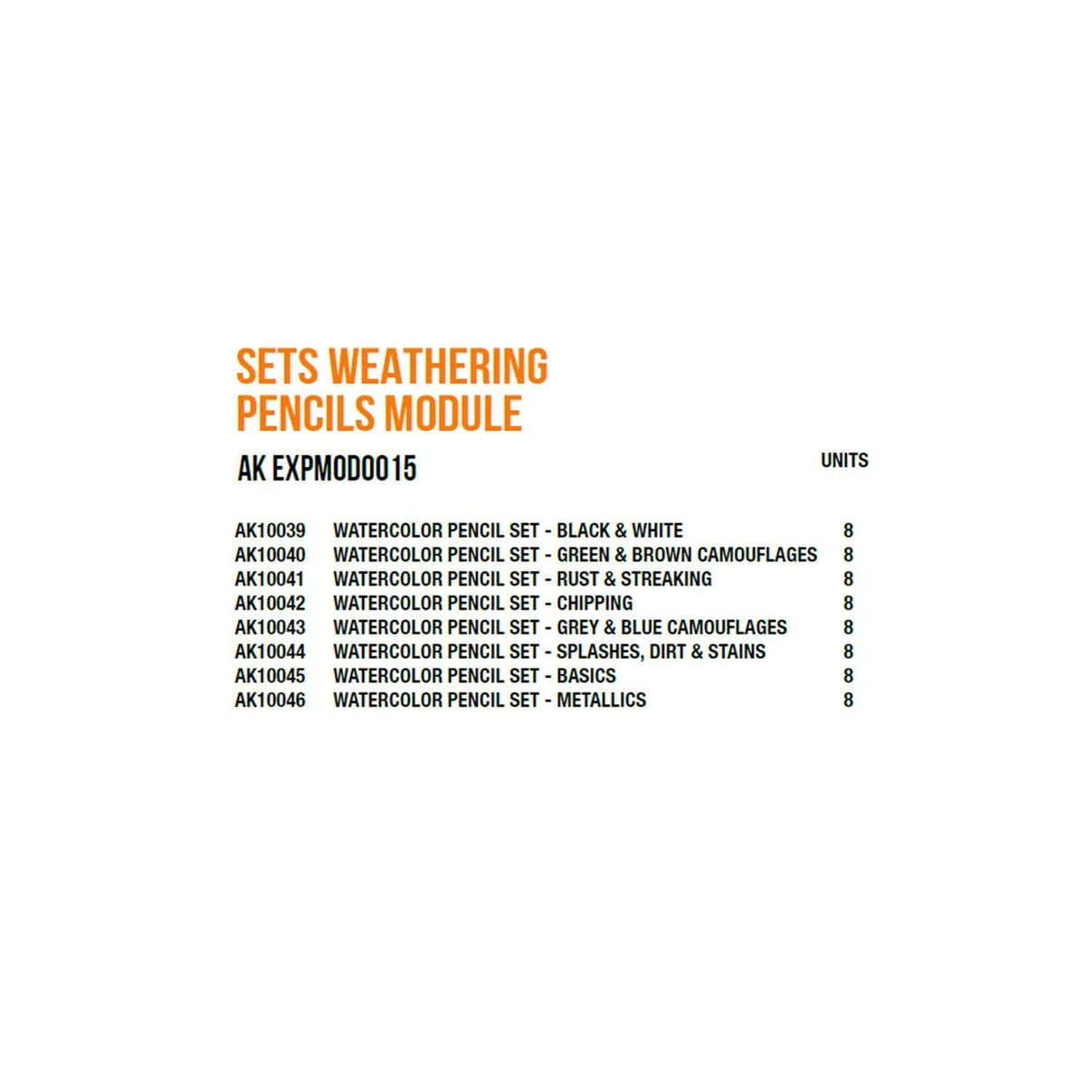 Sets Weathering Pencils Module - AK Interactive AK EXPMOD0015 Sets Weathering Pencils Module - AK Interactive AK EXPMOD0015