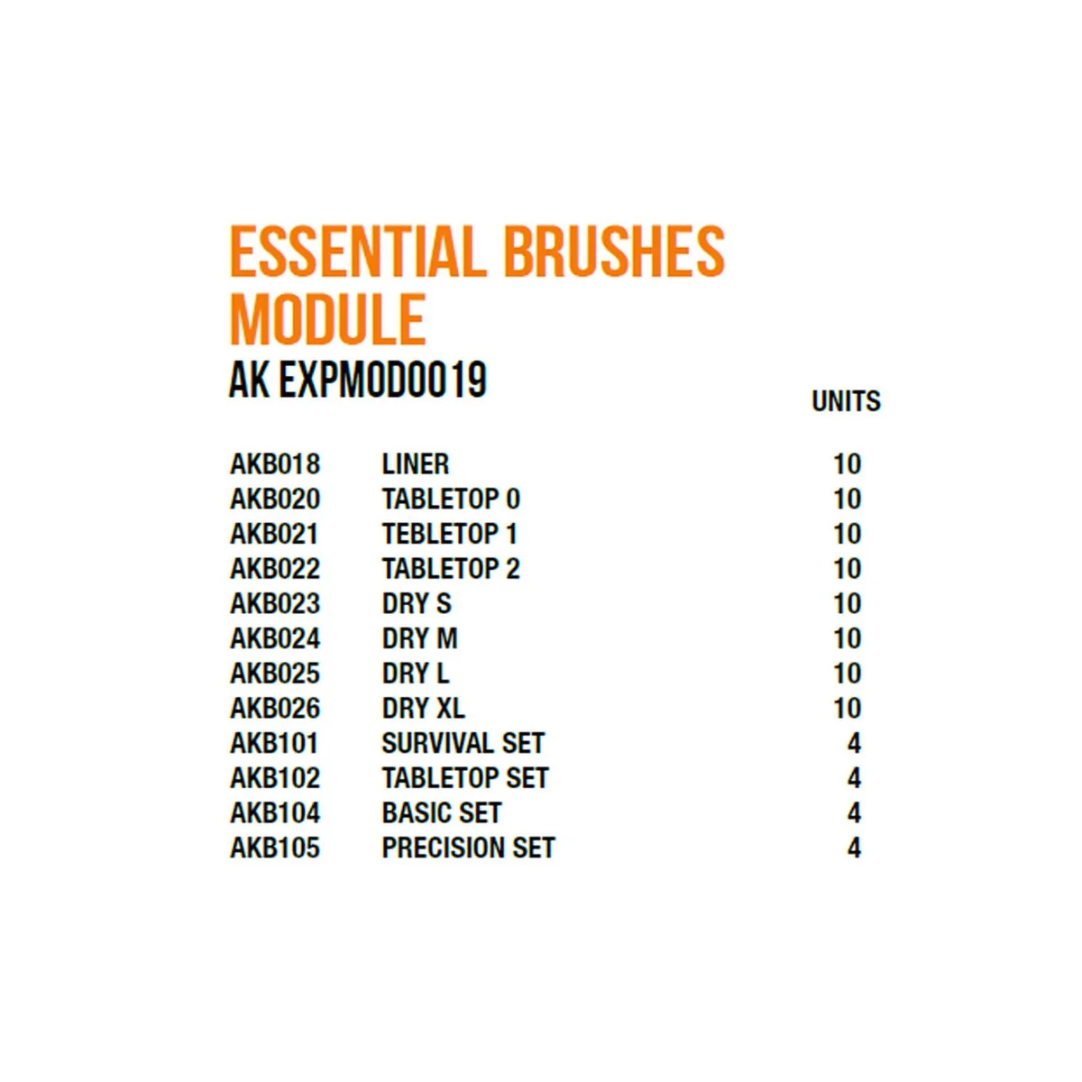 Essential Brushes - AK Interactive AK EXPMOD0019 Essential Brushes - AK Interactive AK EXPMOD0019