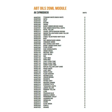 Abt 502 Oils 20ml ak Modular Display - AK Interactive AK EXPMOD0030