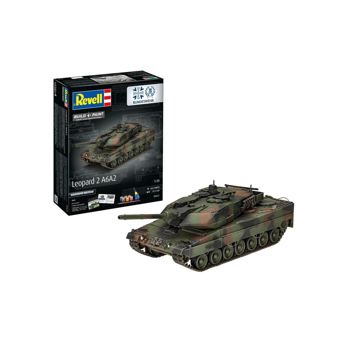 70 Jahre Bundeswehr: Leopard 2 A6A2 Exclusive Edi, 1/35 - Revell 05631 70 Jahre Bundeswehr: Leopard 2 A6A2 Exclusive Edi, 1/35 - Revell 05631