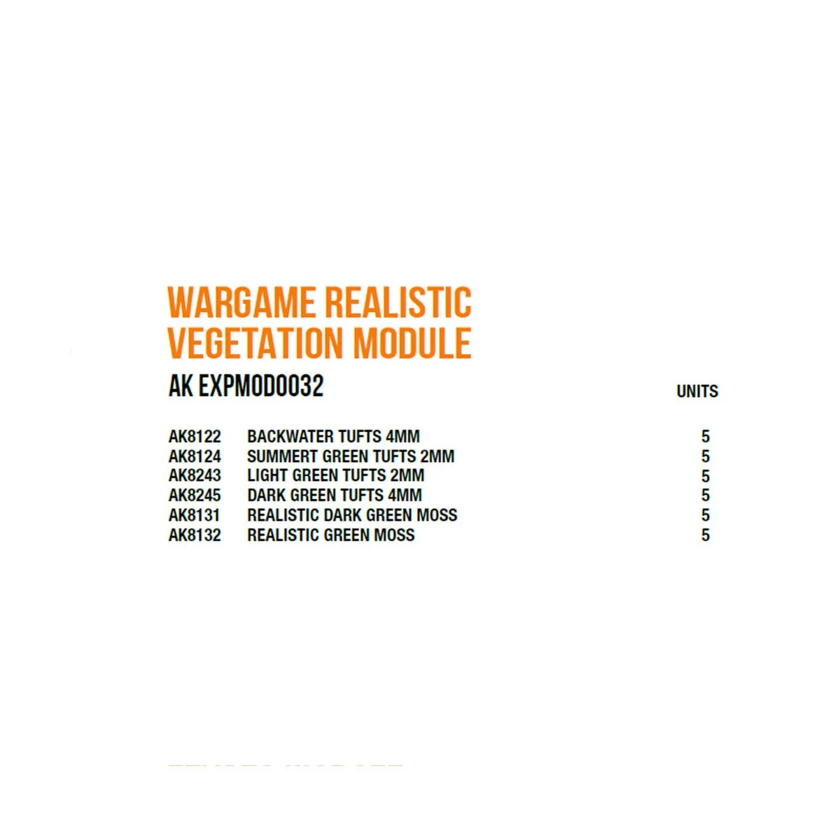 Wargame Realistic Vegetation Module - AK Interactive AK EXPMOD0032 Wargame Realistic Vegetation Module - AK Interactive AK EXPMOD0032