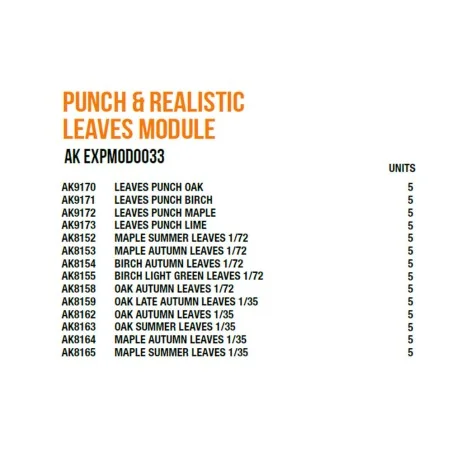 Punch & Realistic Leaves Module - AK Interactive AK EXPMOD0033