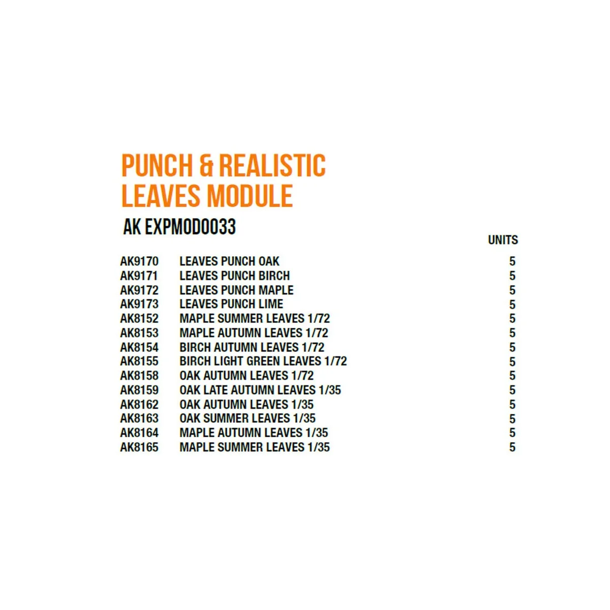 Punch & Realistic Leaves Module - AK Interactive AK EXPMOD0033 Punch & Realistic Leaves Module - AK Interactive AK EXPMOD0033