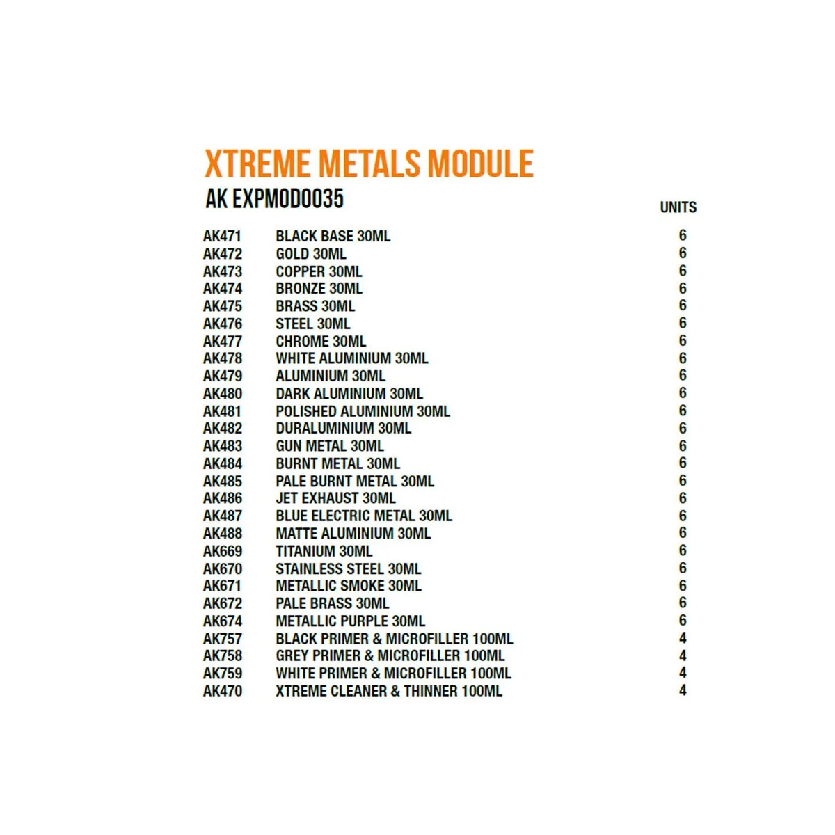 Xtreme Metals Module - AK Interactive AK EXPMOD0035 Xtreme Metals Module - AK Interactive AK EXPMOD0035
